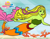 Dibujo Barbie sirena pintado por vickynicky