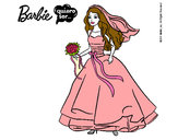 Dibujo Barbie vestida de novia pintado por dianadiaz