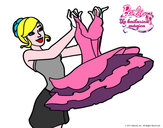 Dibujo Barbie y su vestido de ballet pintado por dianadiaz