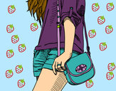 Dibujo Chica con bolso pintado por mafer11