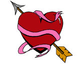Dibujo Corazón con flecha pintado por elena111