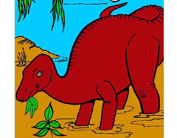 Dibujo Dinosaurio comiendo pintado por Alfonsin