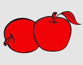Dibujo Dos manzanas pintado por ramosangel