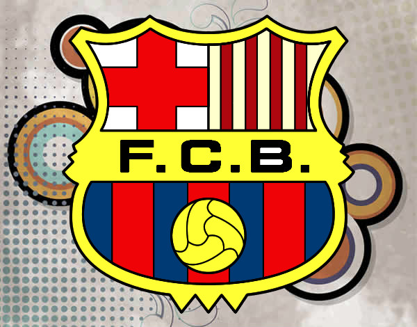 Dibujo Escudo del F.C. Barcelona pintado por arlon
