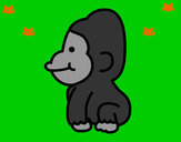 Dibujo Gorila bebé pintado por santi12