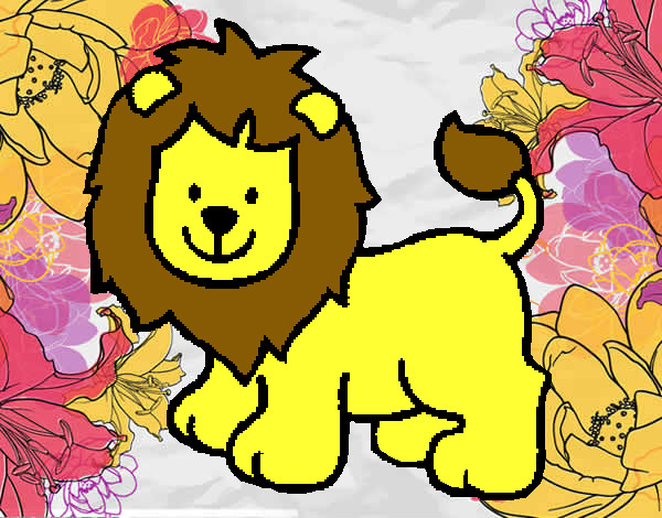 Dibujo León feliz pintado por itacho