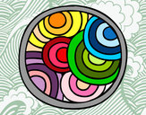 Dibujo Mandala circular pintado por mandalista