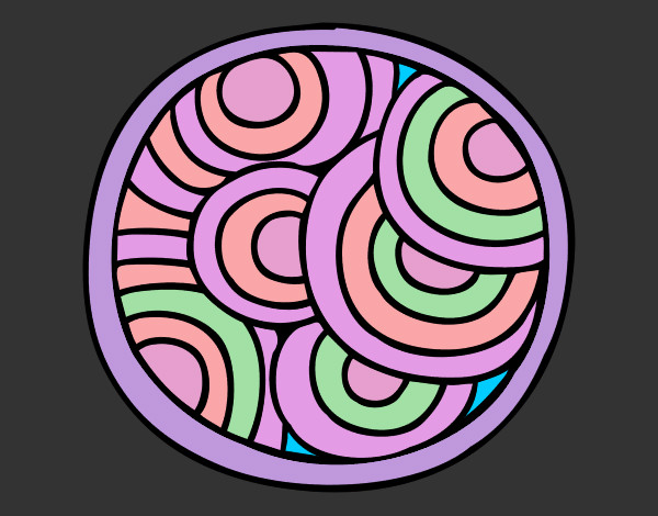 Dibujo Mandala circular pintado por valeriitta