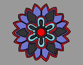 Dibujo Mándala con forma de flor weiss pintado por valeriitta