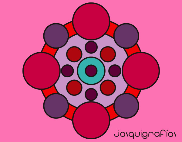 Dibujo Mandala con redondas pintado por BIANCA10