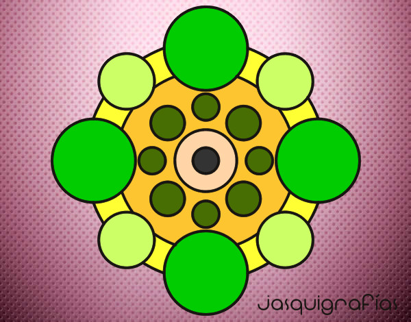 Dibujo Mandala con redondas pintado por Maga03