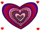 Dibujo Mandala corazón pintado por perribaber