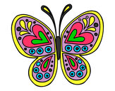Dibujo Mandala mariposa pintado por mandalista