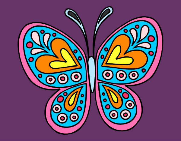 Dibujo Mandala mariposa pintado por tiby