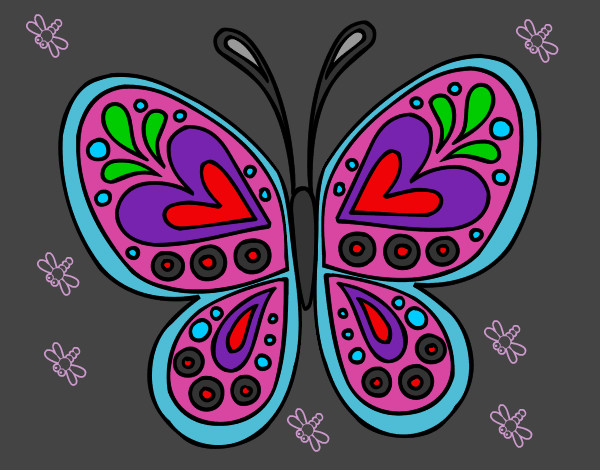 Dibujo Mandala mariposa pintado por valeriitta