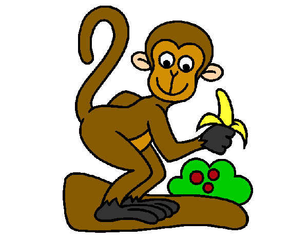 Dibujo Mono pintado por candelar