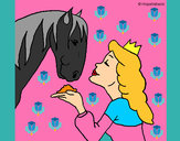 Dibujo Princesa y caballo pintado por ana4