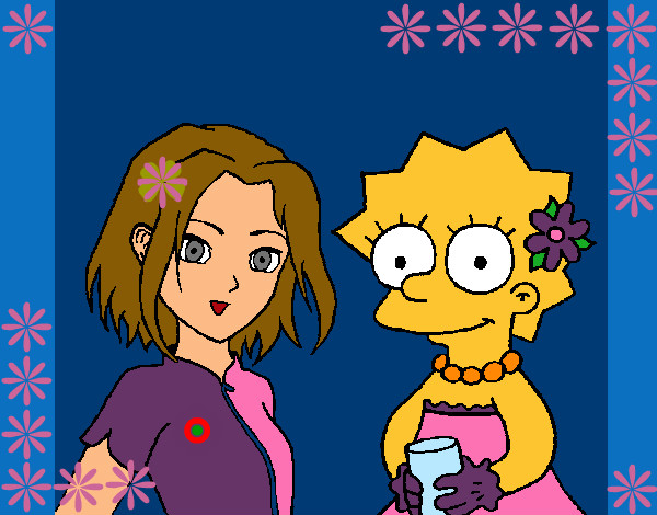 Dibujo Sakura y Lisa pintado por juaniss