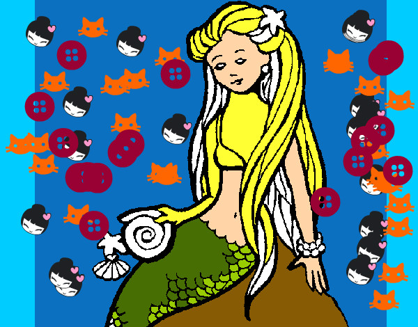 Dibujo Sirena con caracola pintado por angy2010