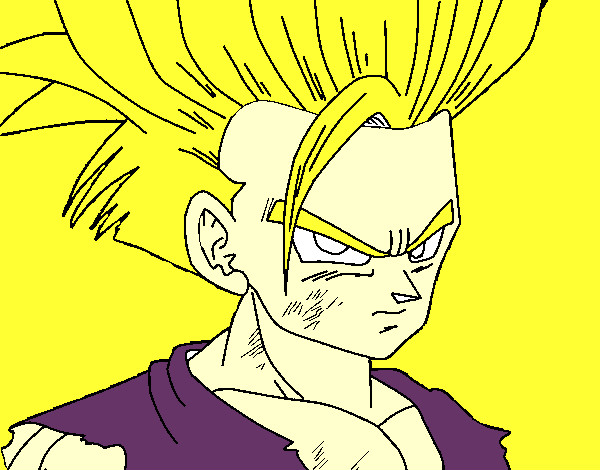 Dibujo Son Gohan pintado por caballro