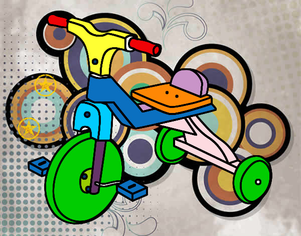 Dibujo Triciclo infantil pintado por natic