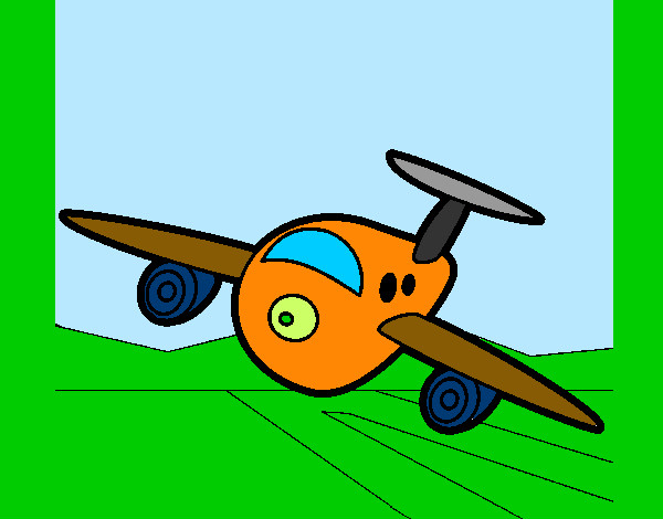 Dibujo Avión aterrizando pintado por santi12