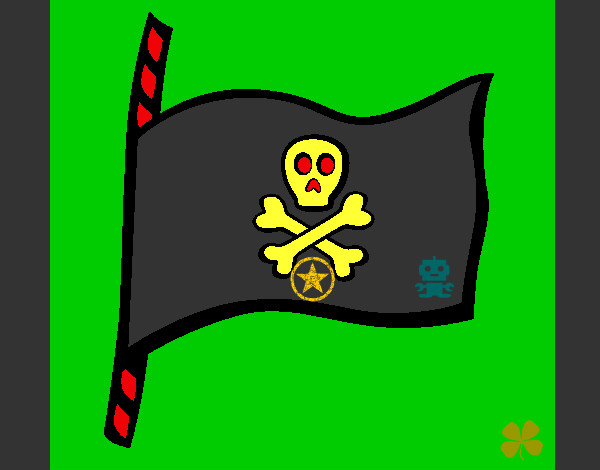 Dibujo Bandera pirata pintado por mandalista