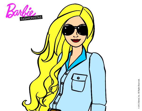Dibujo Barbie con gafas de sol pintado por escuel433b