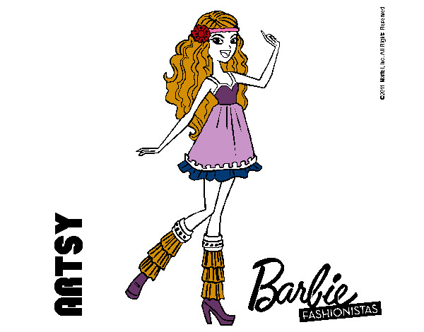 Dibujo Barbie Fashionista 1 pintado por escuel433b