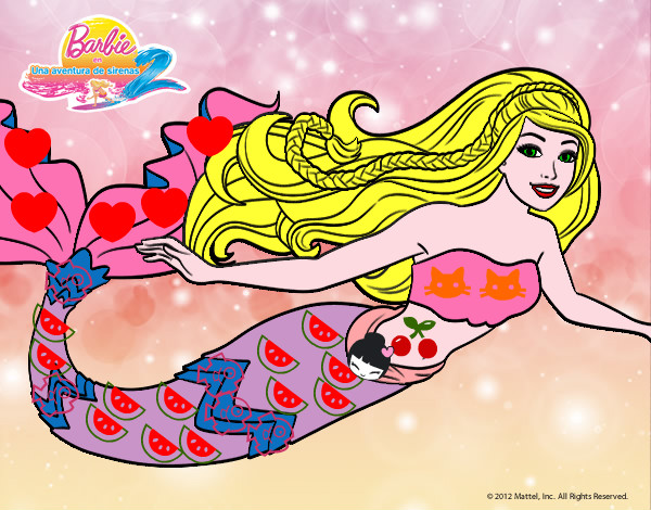 Dibujo Barbie sirena pintado por jaz22