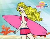 Dibujo Barbie surfera pintado por sofia202