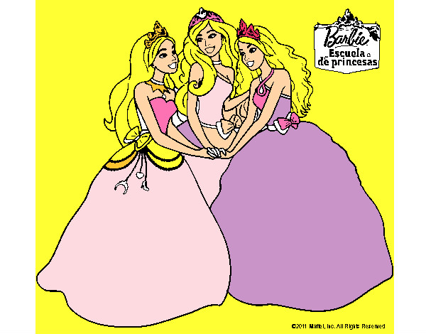 Dibujo Barbie y sus amigas princesas pintado por DANIELASOF