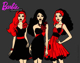 Dibujo Barbie y sus amigas vestidas de fiesta pintado por Albillaaa