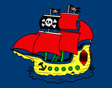 Dibujo Barco pirata pintado por jeparima