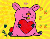 Dibujo Conejo con corazón pintado por mafalda44