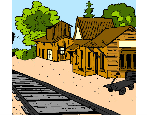 Dibujo Estación de tren pintado por hpna