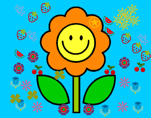 Dibujo Flor happy pintado por 1laca