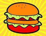 Dibujo Hamburguesa con lechuga pintado por mafalda44