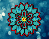 Dibujo Mándala con forma de flor weiss pintado por erimy
