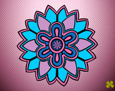 Dibujo Mándala con forma de flor weiss pintado por mandalista
