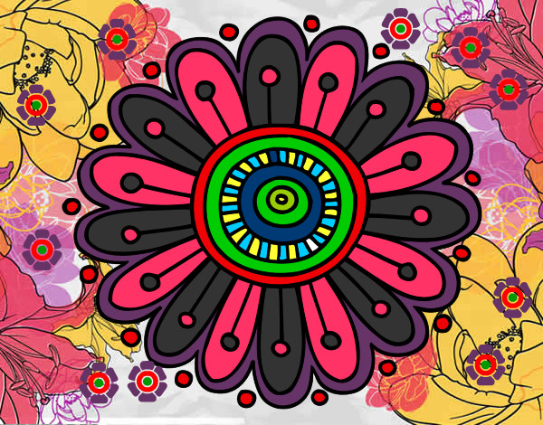 Dibujo Mandala margarita pintado por camilululu