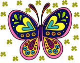 Dibujo Mandala mariposa pintado por jery
