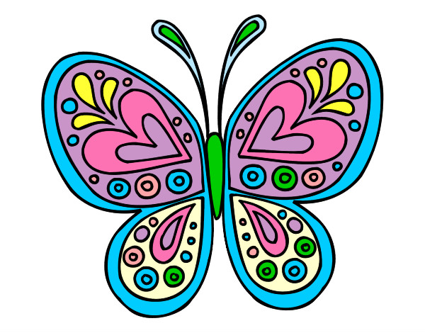 Dibujo Mandala mariposa pintado por apri