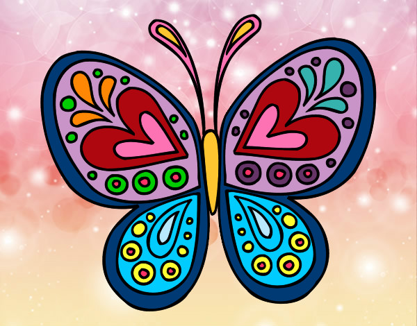 Dibujo Mandala mariposa pintado por chicacool