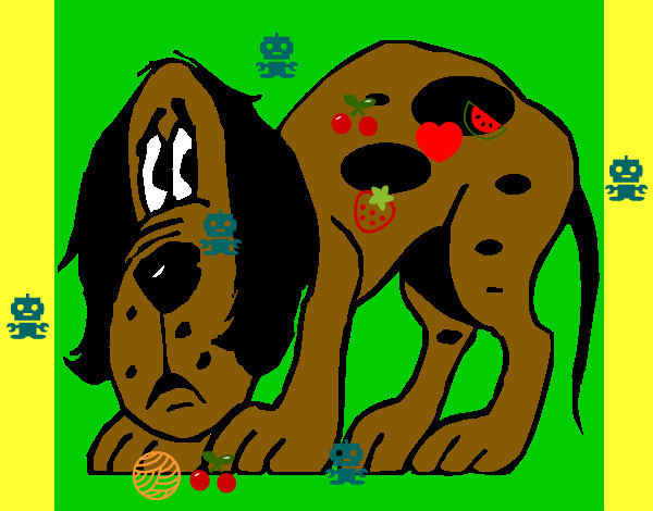 Dibujo Perro asustado pintado por valeriitta