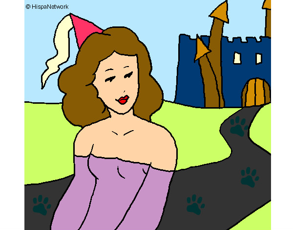 Dibujo Princesa y castillo pintado por hpna