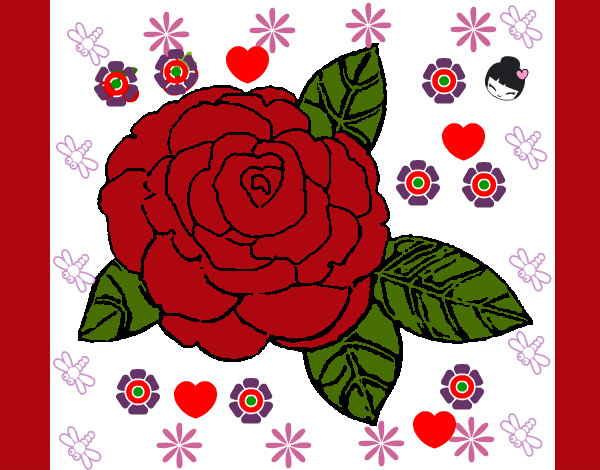 Dibujo Rosa 2 pintado por luzbel