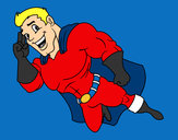 Dibujo Superhéroe volando pintado por jeparima