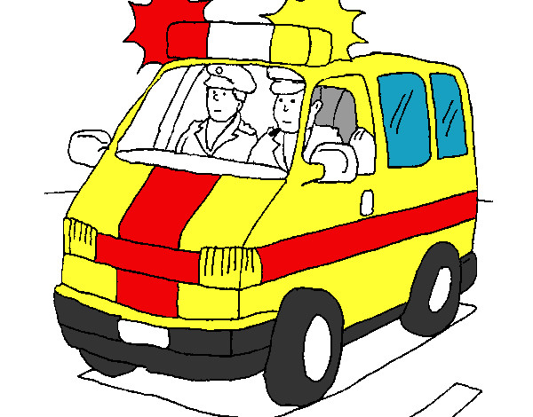 Dibujo Ambulancia en servicio pintado por miqueljuy