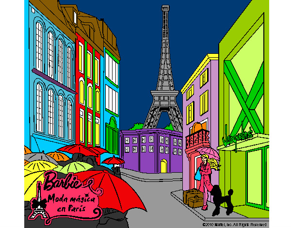 Dibujo Barbie en la Torre Eiffel pintado por gamergirl